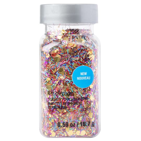 Rainbow Mixed Shape Tinsel Specialty Polyester Glitter by Recollections&#x2122;